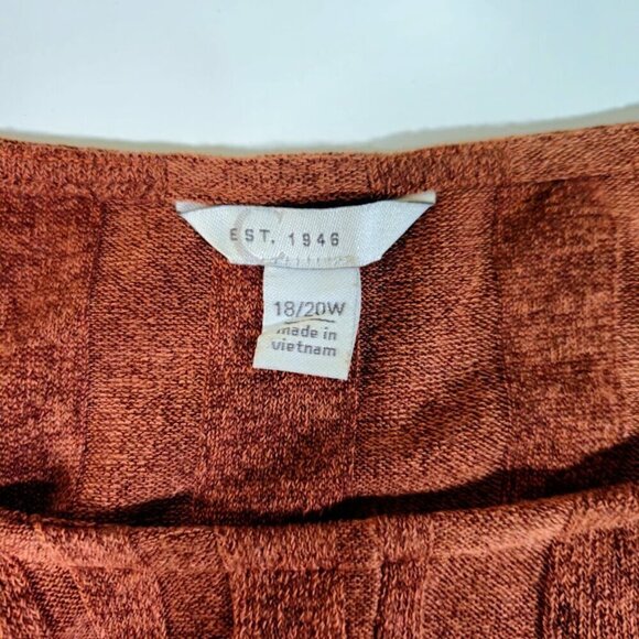 Cato Sweater Dress Size 18/20W Brown Faux Wrap Preppy Bohemian Career Neutral - Picture 3 of 8